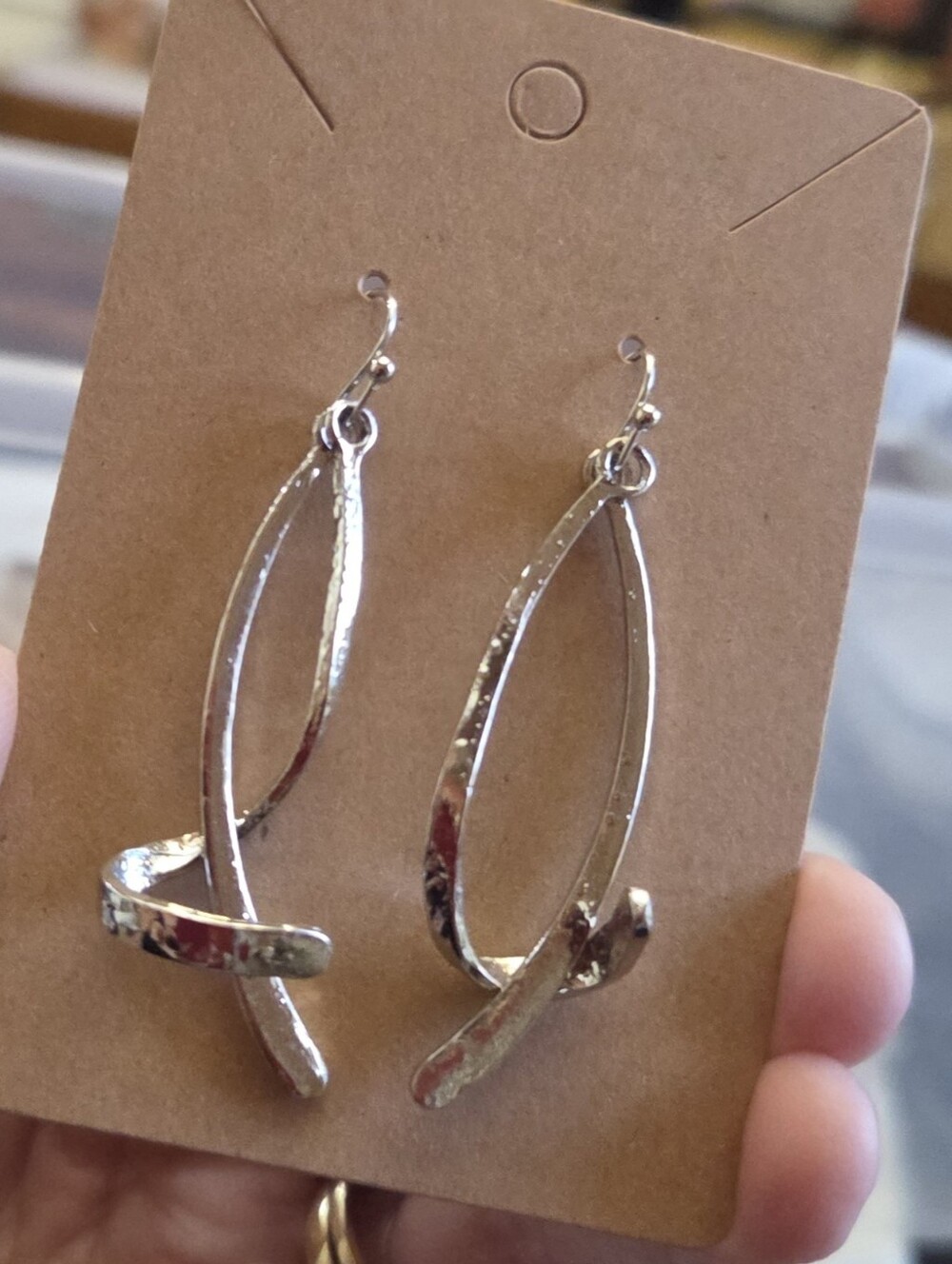 Modern Silver Loop Twist Earrings for Women